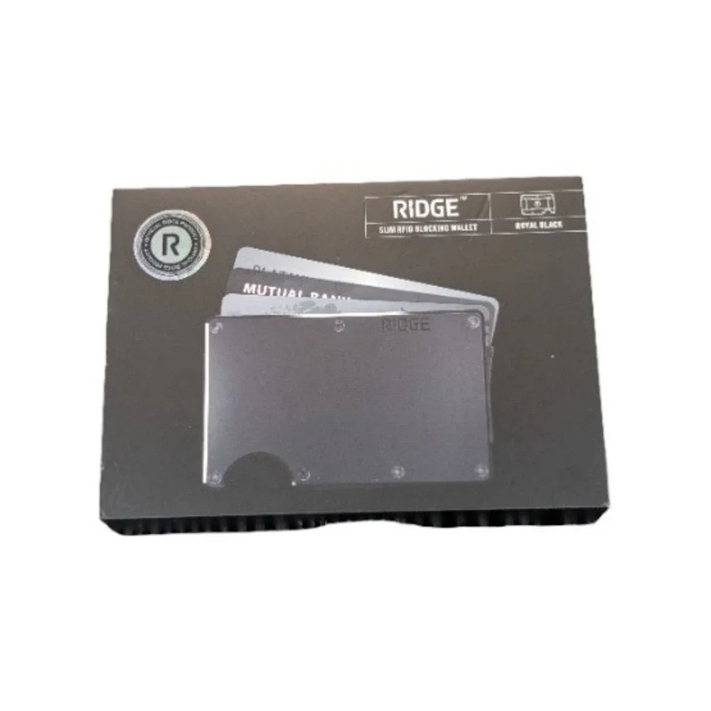 Pp3O The Ridge Wallet 2.0 - Aluminum With Cash Strap - Royal (Black) Model A0449